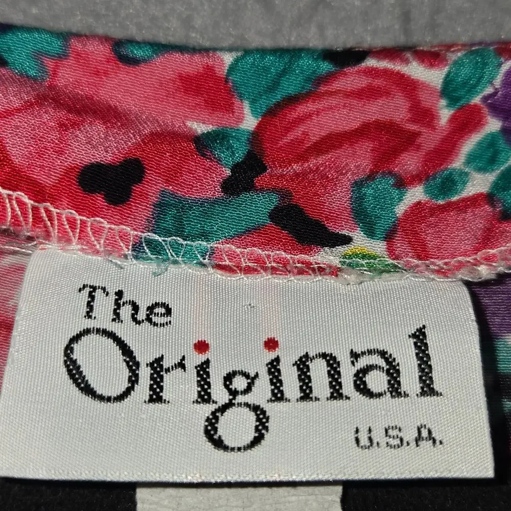 Vintage‎ The Original Womens Medium Button Front Dress Floral 80s Cottagecore